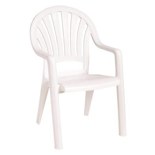 Grosfillex® Pacific Fanback Armchair, White, Minimum Qty. 4